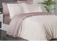 Постельное белье сатин delux First Choice - Serenity Ivory & Powder (Turkey), евро